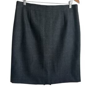 Banana‎ Republic Women Career Pencil Skirt 12 Black Tweed Wool Blend Classic
